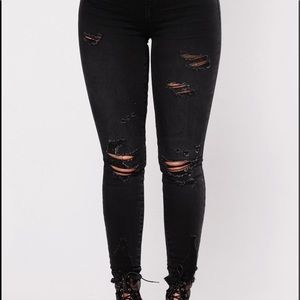 Black ripped jeans